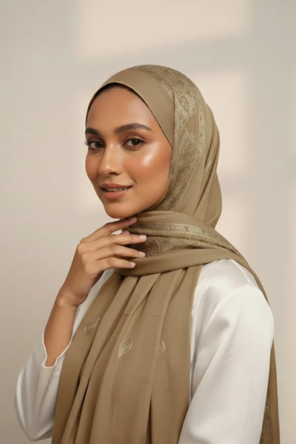 light brown lawn hijab